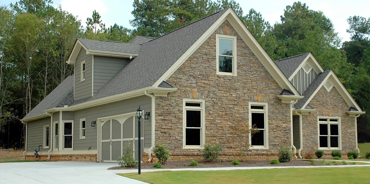 Completed shingle roof on a Carolina home