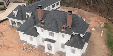 Completed dark shingle roof